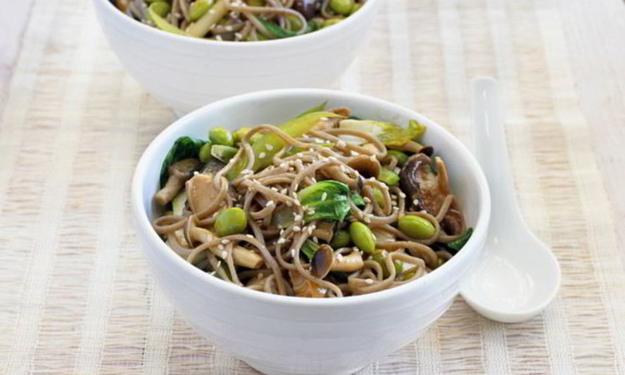 Рецепт лапши собу с овощами и курицей