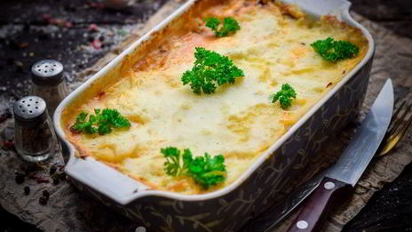 картофельная лазанья с фаршем