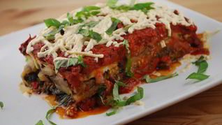 Лазанья с баклажанами и помидорами