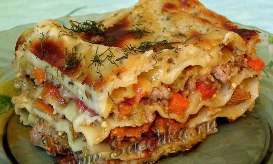 Рецепт лазаний с фаршем и баклажанами