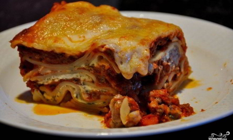 Рецепт лазаний с фаршем и помидорами