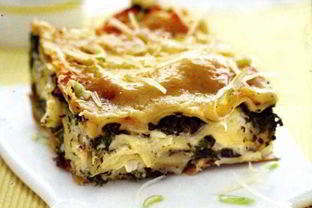 Лазанья с картофелем и шпинатом