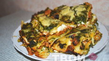 лазанья со шпинатом