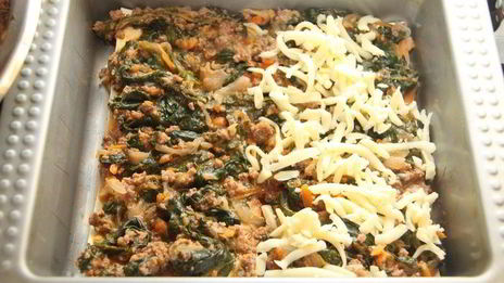 мясная лазанья со шпинатом