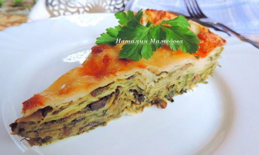 Рецепт зеленой лазанья на лаваше