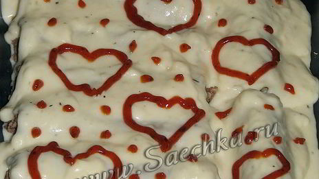 каннеллони с фаршем ко дню святого валентина