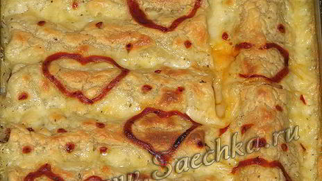 каннеллони с фаршем ко дню святого валентина