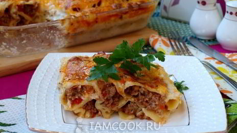 каннелони под соусом бешамель