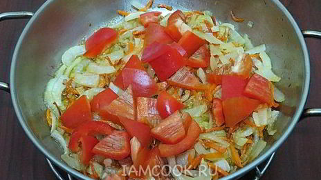 макароны с фаршем и помидорами