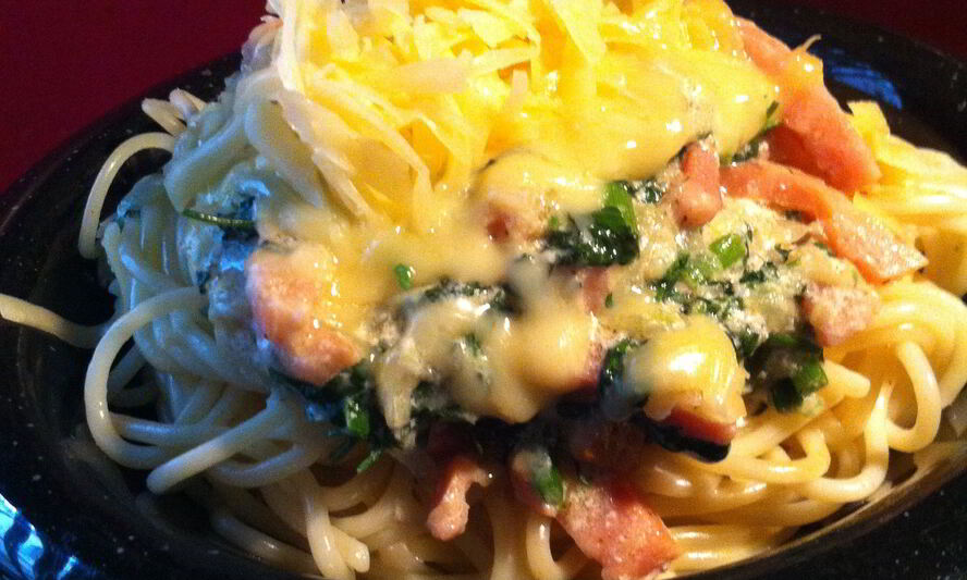 Рецепт макарон с ветчиной и цукини