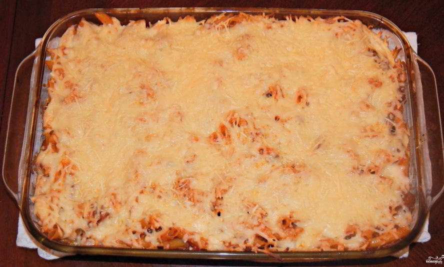 Рецепт макарон в духовке с мясом