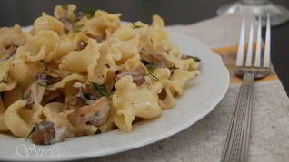 Паста с грибами и мускатным орехом