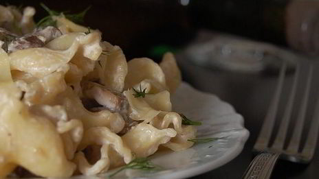паста с грибами и мускатным орехом