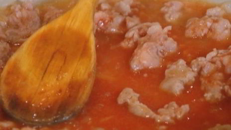 паста с колбасками и радиккио