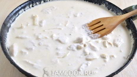 паста с курицей в сливочном соусе