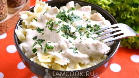 паста с курицей в сливочном соусе