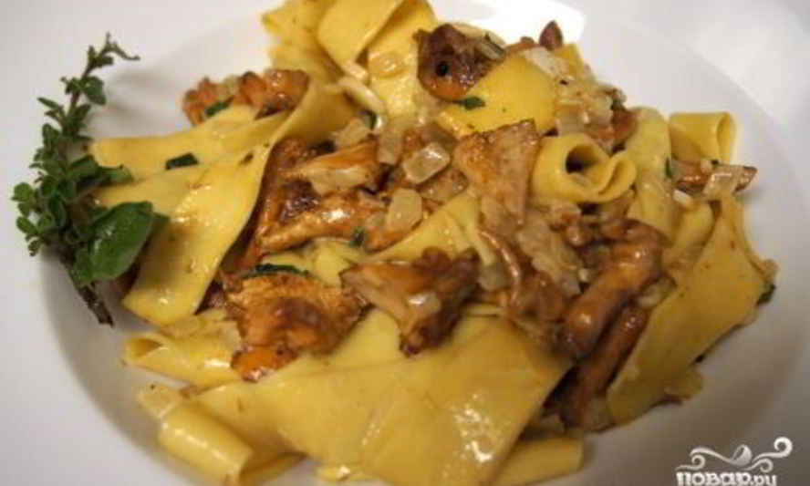Рецепт пасты с лисичками