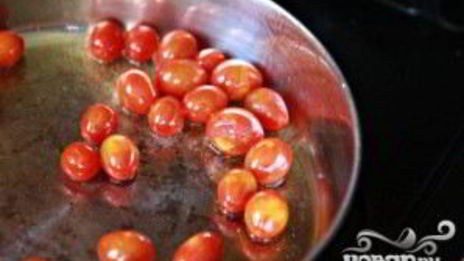 паста с помидорами черри и креветками