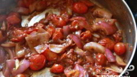 паста с помидорами черри и креветками