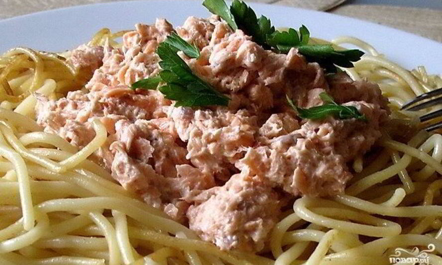 Рецепт пасты с рыбой и сливками