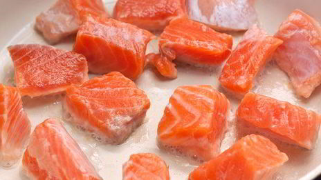 паста с семгой и креветками