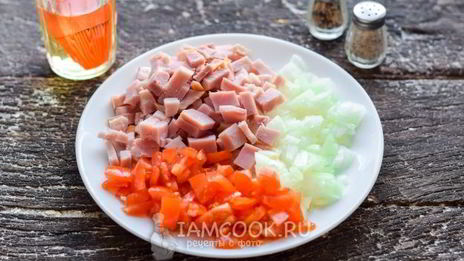 спагетти с ветчиной и сыром