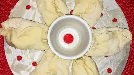 манты с мясом и тыквой