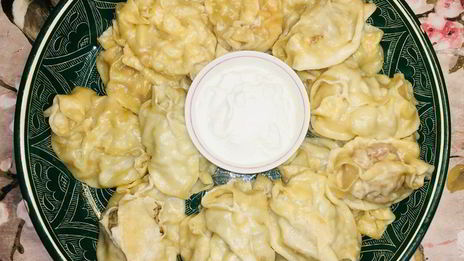 манты с мясом и тыквой