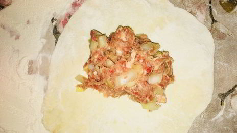 манты с мясом и тыквой