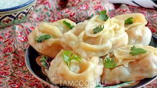 Манты с тыквой и фаршем