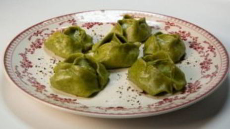 манты с зеленью