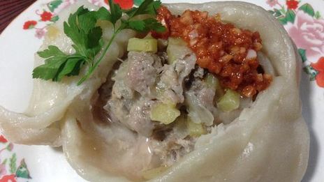 манты со свининой и тыквой