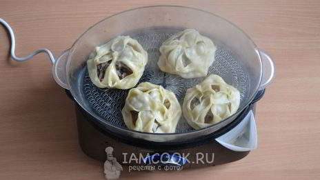 манты в пароварке