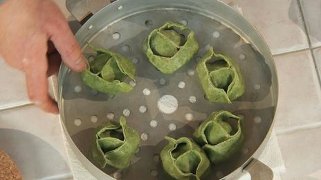 зеленые манты с тыквой