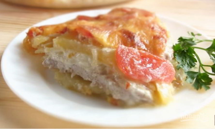 Рецепт картофеля с мясом по-французски