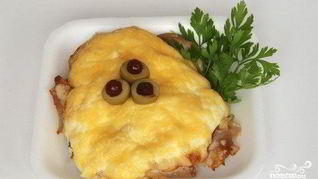 Курица по-французски с грибами