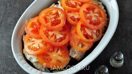 мясо по-французски с грибами и помидорами