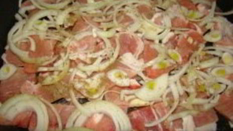 мясо по-французски с кабачками