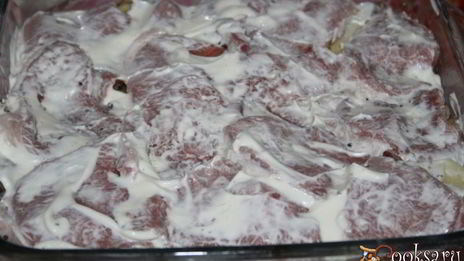 мясо по-французски с шампиньонами