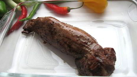 сочная телячья вырезка по-французски с шампиньонами