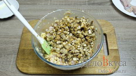 фаршированные куриные ножки грибами и сыром