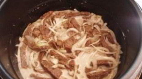говядина в сливках в мультиварке