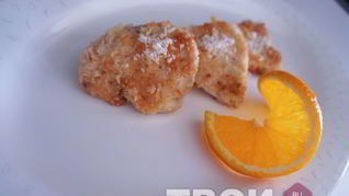 Куриное филе в кокосовой стружке с апельсиновым соусом