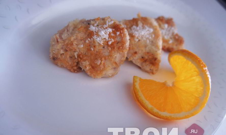 Рецепт куриного филе в кокосовой стружке с апельсиновым соусом