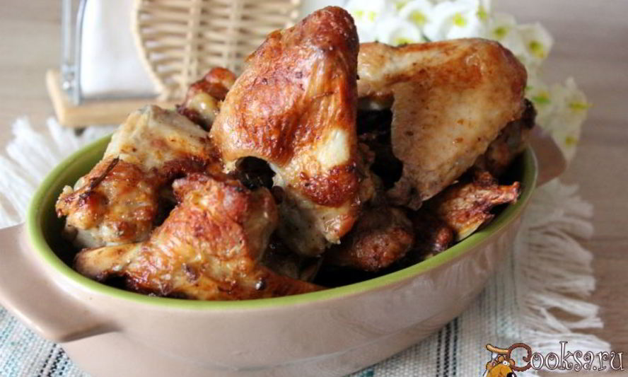 Рецепт куриных крылышек, запеченных в мультипечи