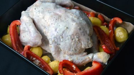 курица с картошкой и чесноком в духовке