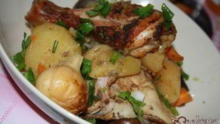 Курица с летними овощами в пакете для запекания