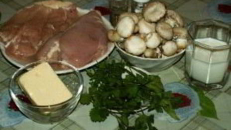 курица в сметане с грибами