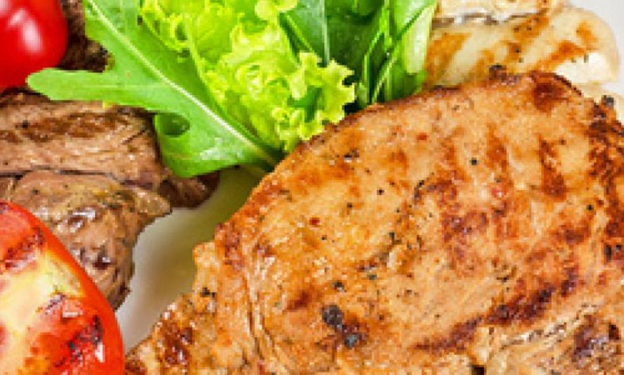 Рецепт мяса барбекю с овощами и зеленью