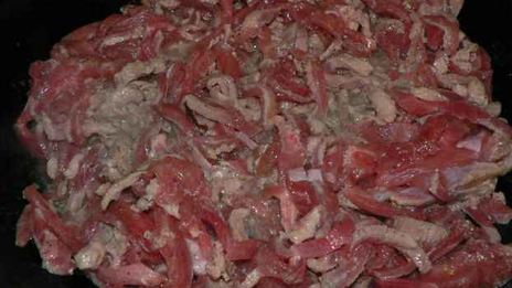 мясо в кисло-сладком соусе с овощами